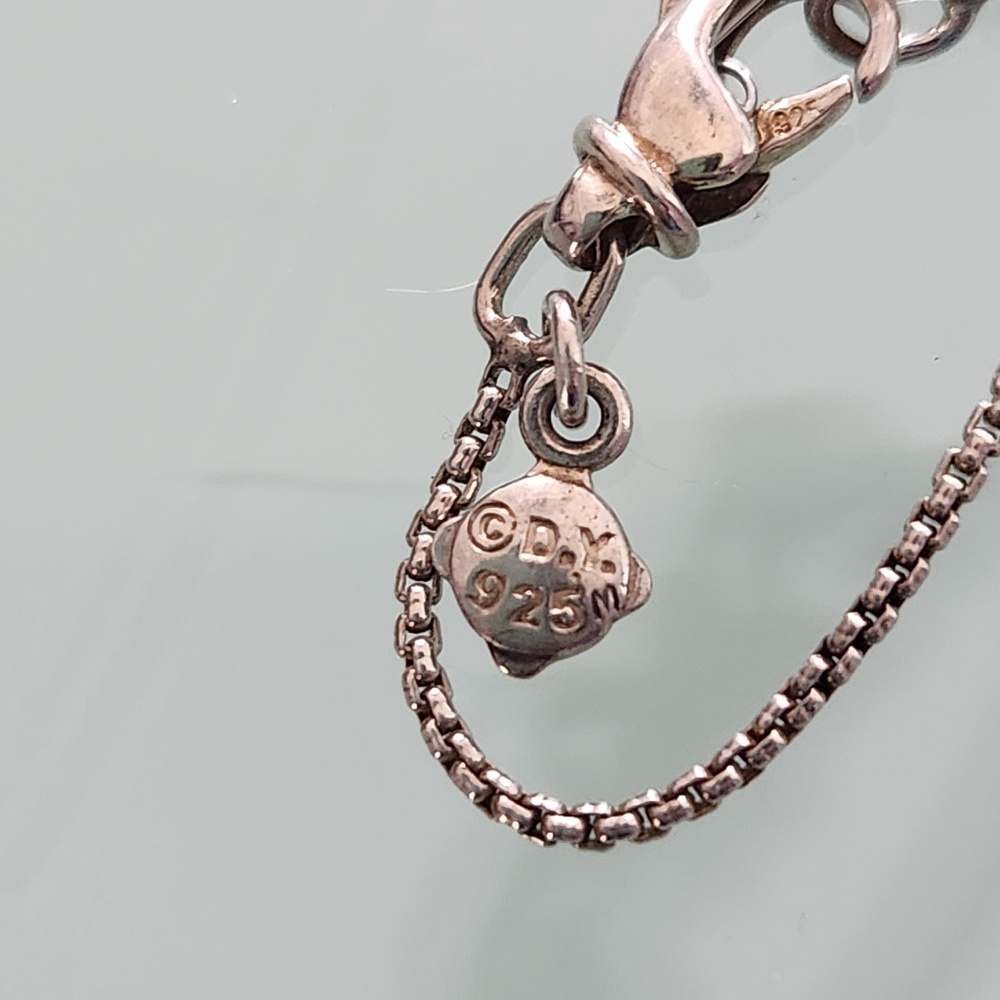 David Yurman Sterling Silver Diamonds Heart Necklace, preloved - Picture 7 of 9